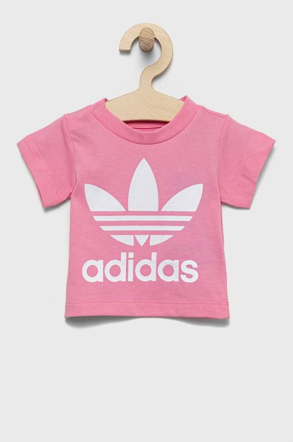 adidas Originals Dječja pamučna majica kratkih rukava adidas Originals boja: ružičasta
