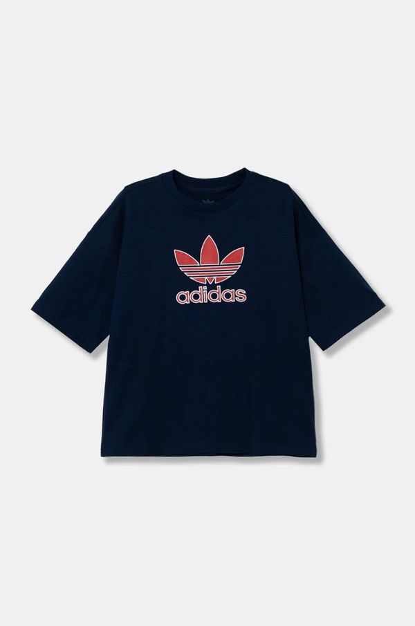 adidas Originals Dječja pamučna majica kratkih rukava adidas Originals boja: tamno plava, s aplikacijom, JC9117