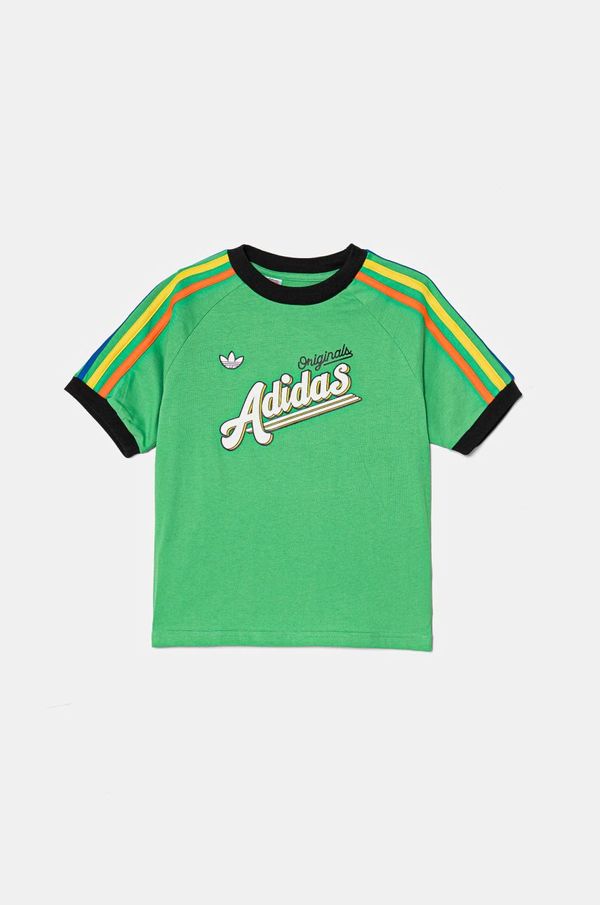 adidas Originals Dječja pamučna majica kratkih rukava adidas Originals boja: zelena, s tiskom, JC8405