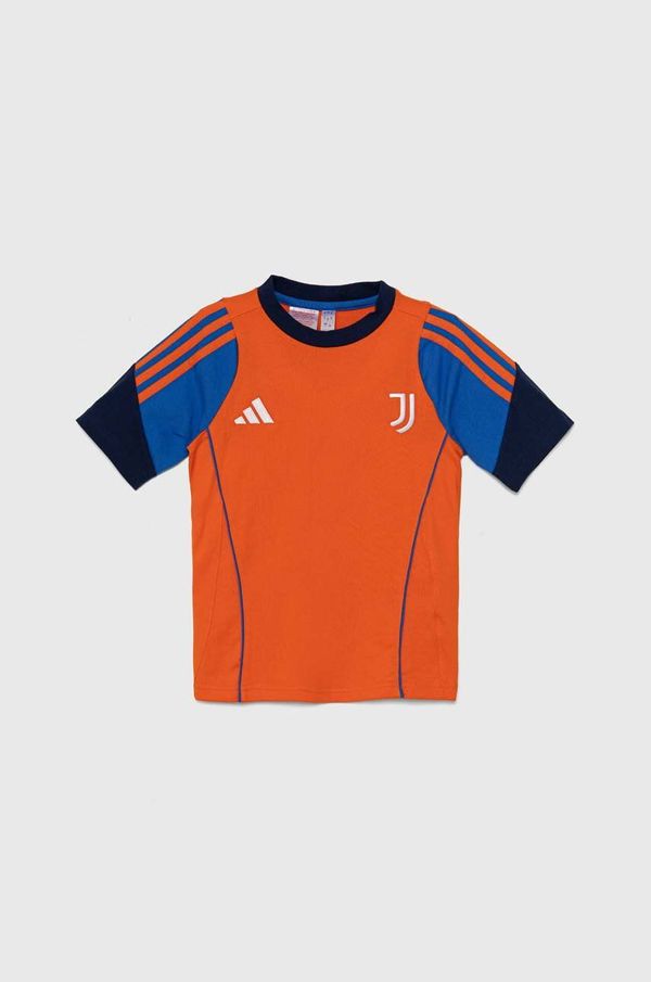 adidas Performance Dječja pamučna majica kratkih rukava adidas Performance JUVE TEEY boja: narančasta, s aplikacijom, IS5806