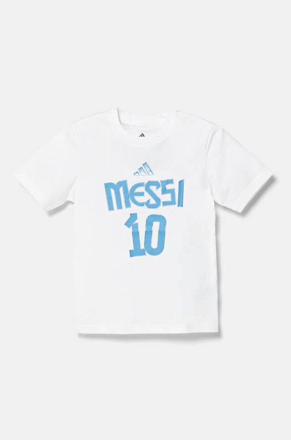 adidas Performance Dječja pamučna majica kratkih rukava adidas Performance MESSI boja: bijela, s tiskom, JJ1416