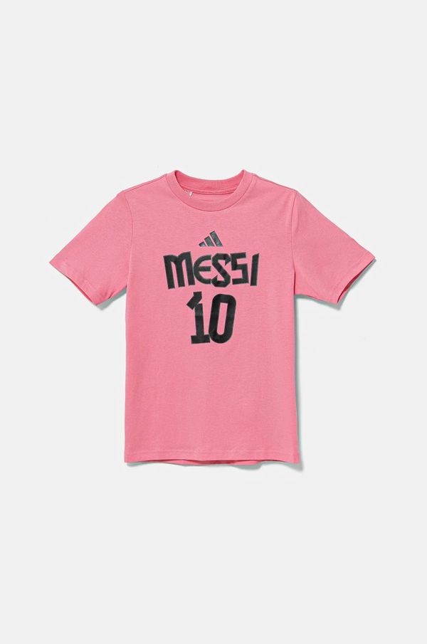 adidas Performance Dječja pamučna majica kratkih rukava adidas Performance MESSI boja: ružičasta, s uzorkom, JM3552
