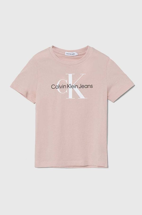 Calvin Klein Jeans Dječja pamučna majica kratkih rukava Calvin Klein Jeans boja: crna, s tiskom