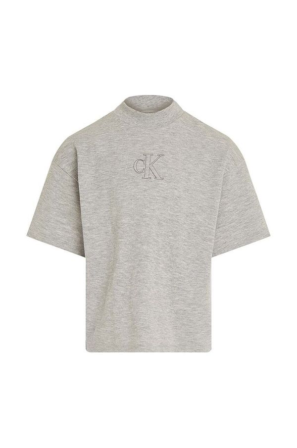 Calvin Klein Jeans Dječja pamučna majica kratkih rukava Calvin Klein Jeans boja: siva, IG0IG02537