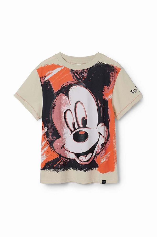 Desigual Dječja pamučna majica kratkih rukava Desigual x Mickey boja: bijela, s tiskom