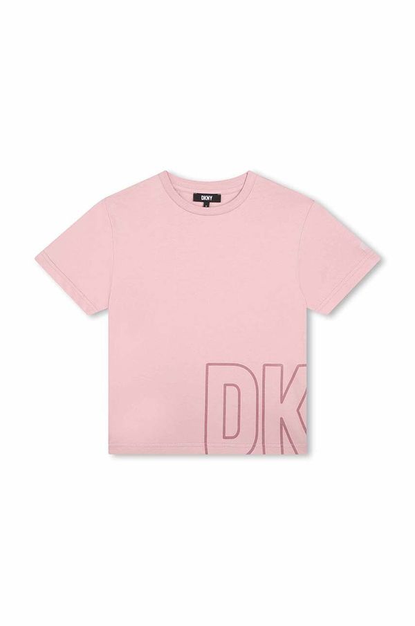 DKNY Dječja pamučna majica kratkih rukava Dkny boja: ljubičasta, s tiskom