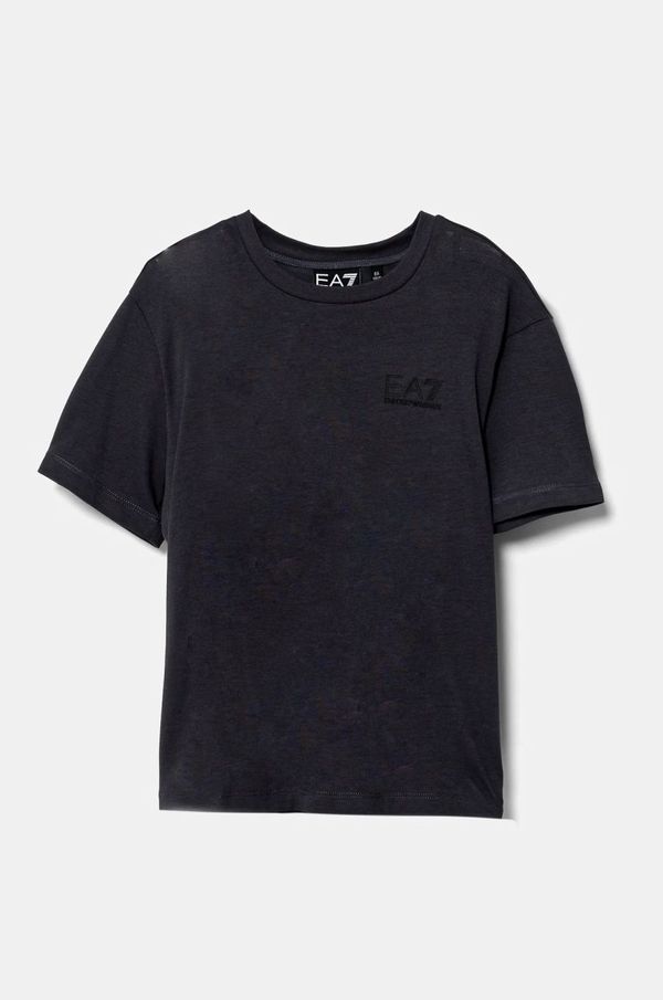 EA7 Emporio Armani Dječja pamučna majica kratkih rukava EA7 Emporio Armani boja: siva, s tiskom, 7B000020 AF10378