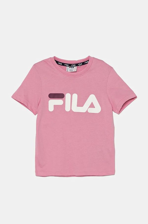 Fila Dječja pamučna majica kratkih rukava Fila BAIA MARE boja: ružičasta, FAK0123