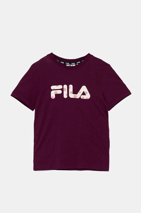 Fila Dječja pamučna majica kratkih rukava Fila LINDBERG boja: ljubičasta, FAK0376