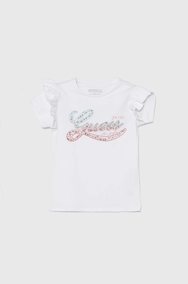 Guess Dječja pamučna majica kratkih rukava Guess boja: bijela, J4YI43 K6YW4