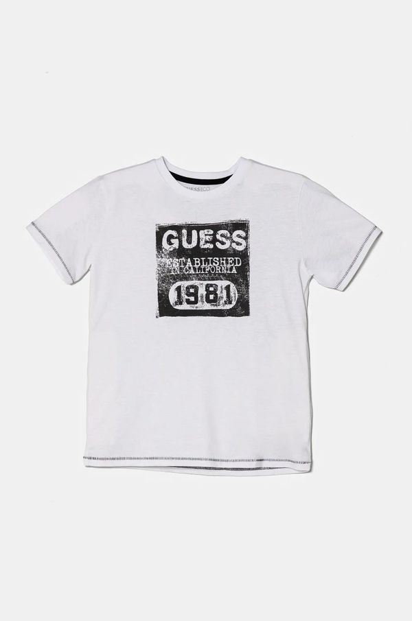 Guess Dječja pamučna majica kratkih rukava Guess boja: bijela, L5RI22 K8HM4
