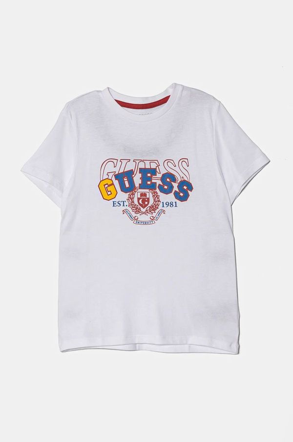 Guess Dječja pamučna majica kratkih rukava Guess boja: bijela, s tiskom, N5RI00 K8HM4