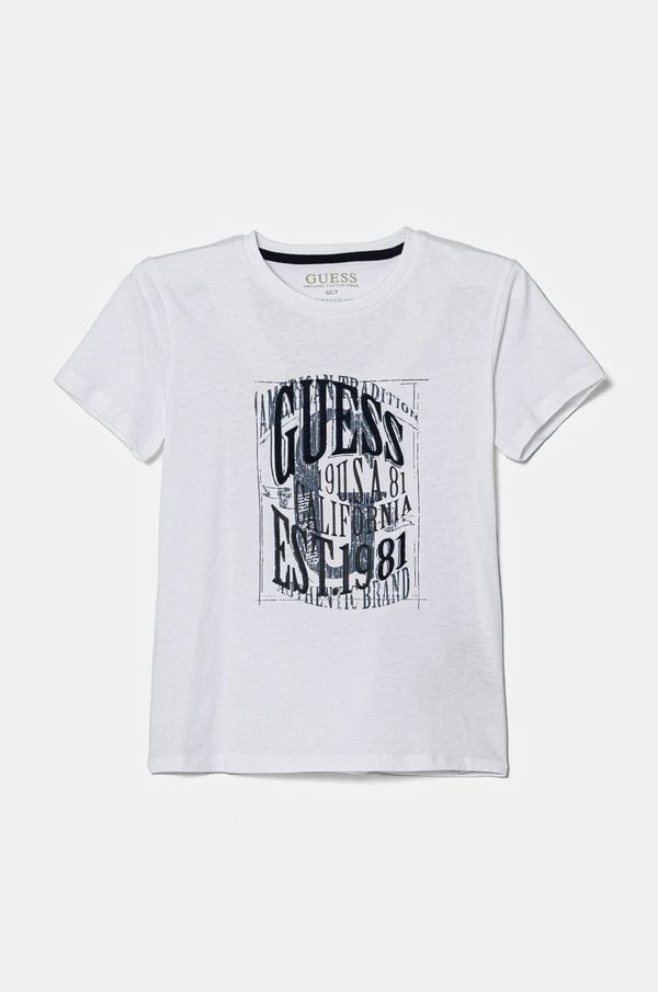 Guess Dječja pamučna majica kratkih rukava Guess boja: bijela, s tiskom, N5RI19 K8HM4