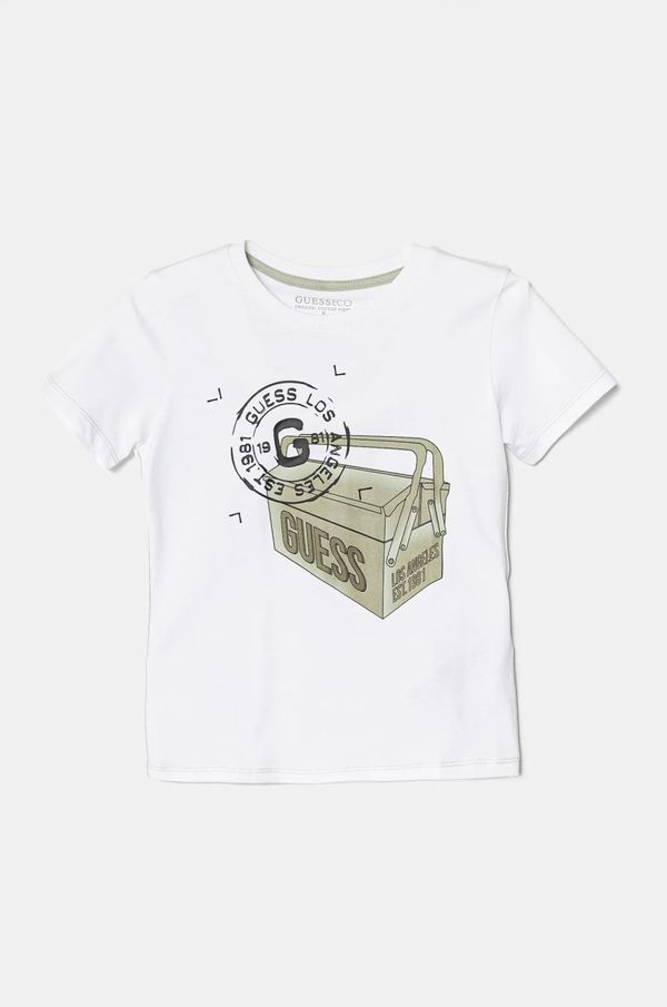 Guess Dječja pamučna majica kratkih rukava Guess boja: bijela, s tiskom, N5RI27 K8HM4