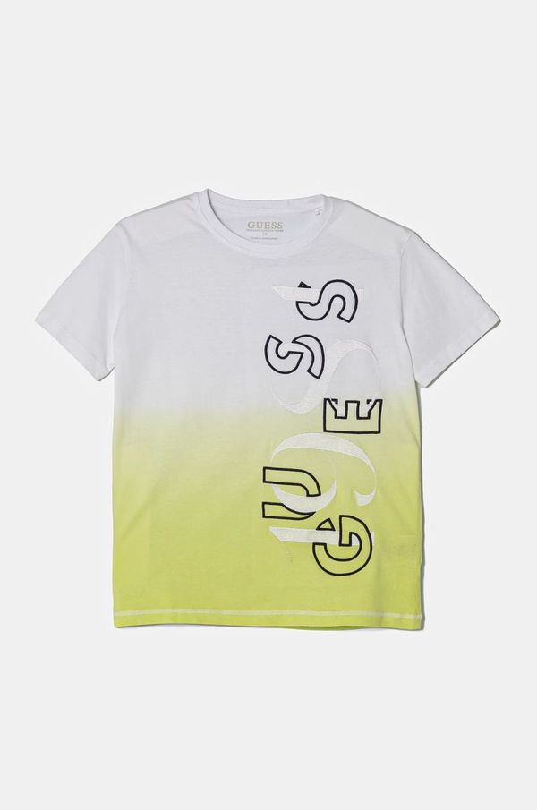 Guess Dječja pamučna majica kratkih rukava Guess boja: bijela, s uzorkom, L5RI20 K8HM4