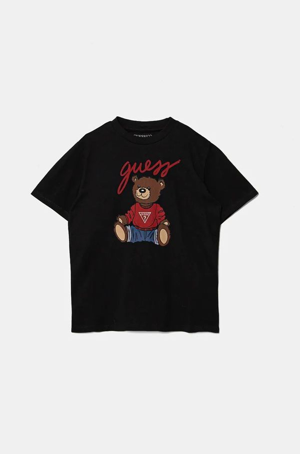 Guess Dječja pamučna majica kratkih rukava Guess boja: crna, H4BJ06 I3Z14