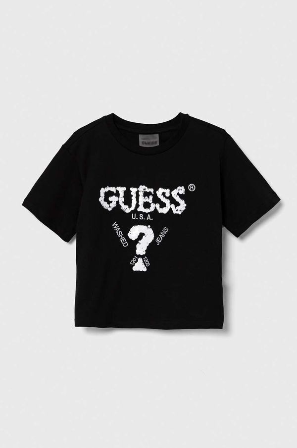 Guess Dječja pamučna majica kratkih rukava Guess boja: crna, J4YI46 K8FQ4