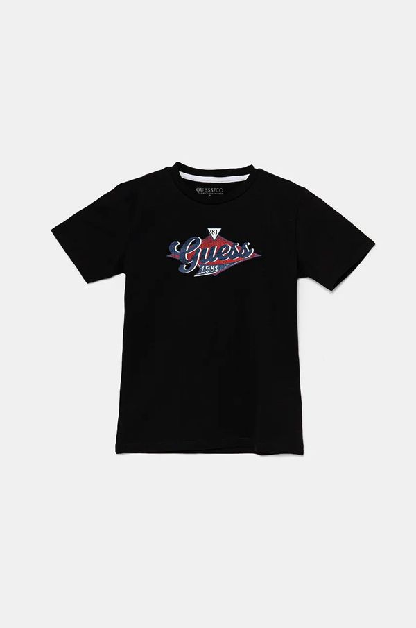 Guess Dječja pamučna majica kratkih rukava Guess boja: crna, s tiskom, L4BI14 I3Z14