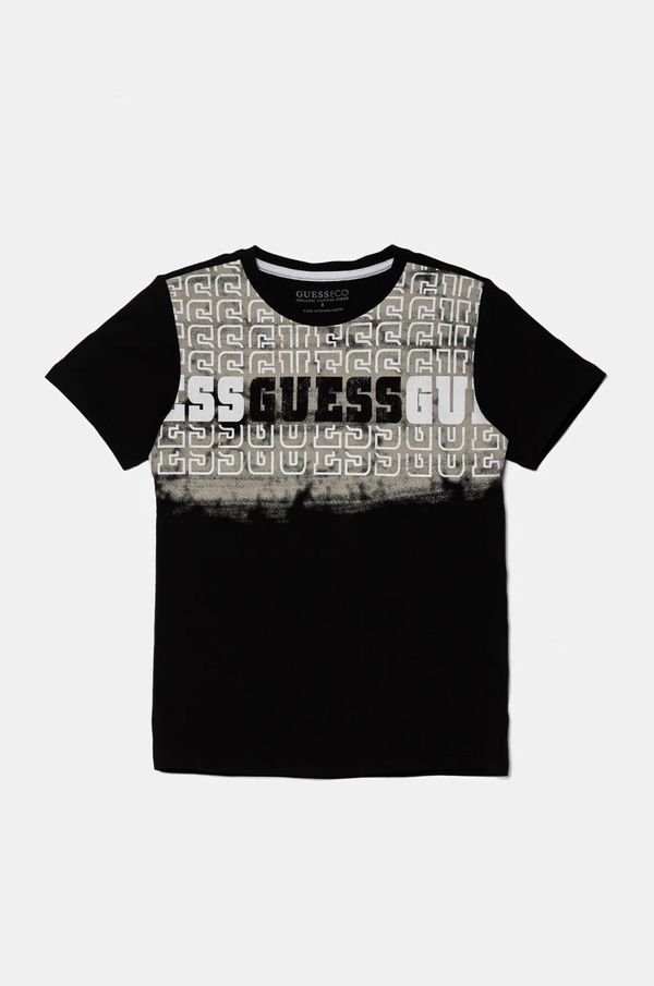 Guess Dječja pamučna majica kratkih rukava Guess boja: crna, s tiskom, L5RI23 K8HM4