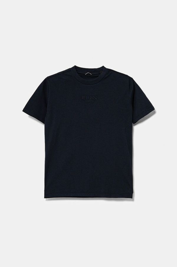 Guess Dječja pamučna majica kratkih rukava Guess boja: tamno plava, s aplikacijom, L5RI36 K8HM4