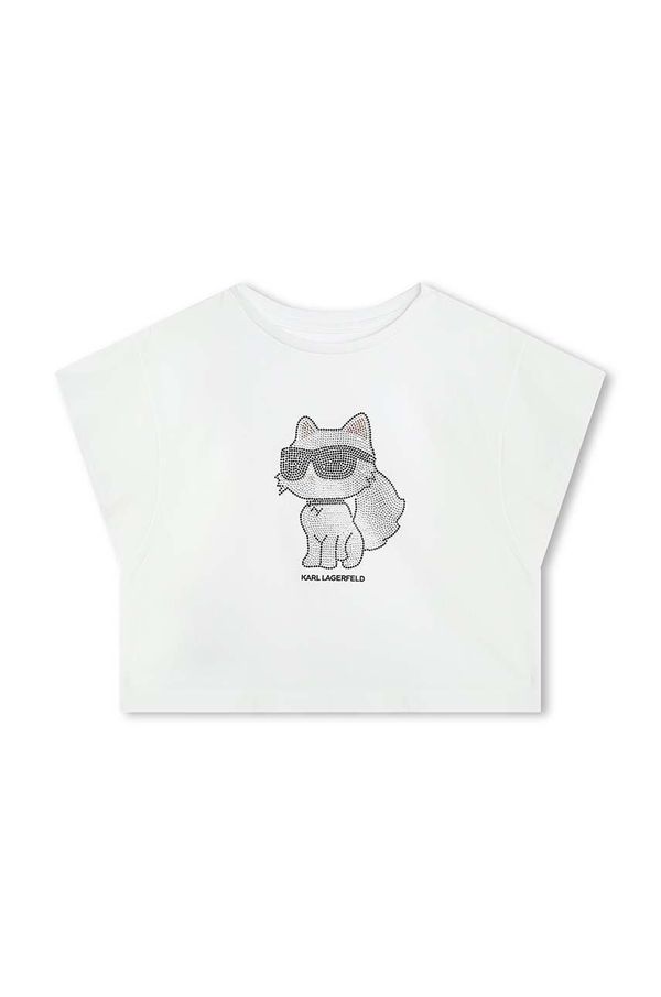 Karl Lagerfeld Dječja pamučna majica kratkih rukava Karl Lagerfeld boja: bijela