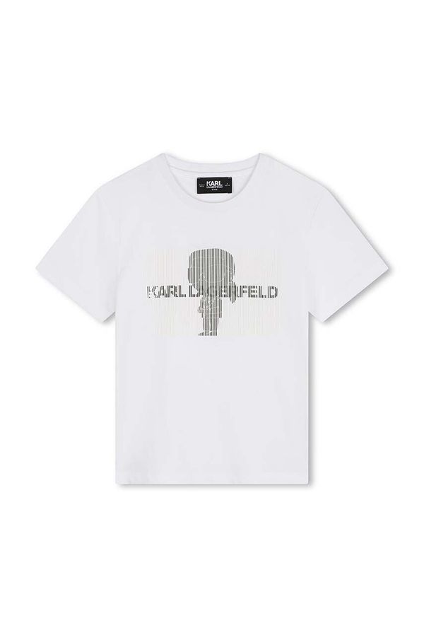 Karl Lagerfeld Dječja pamučna majica kratkih rukava Karl Lagerfeld boja: bijela, s aplikacijom, Z30239