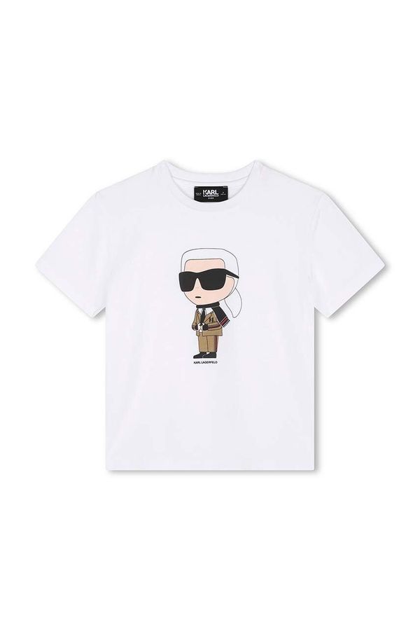 Karl Lagerfeld Dječja pamučna majica kratkih rukava Karl Lagerfeld boja: bijela, s tiskom, Z30241
