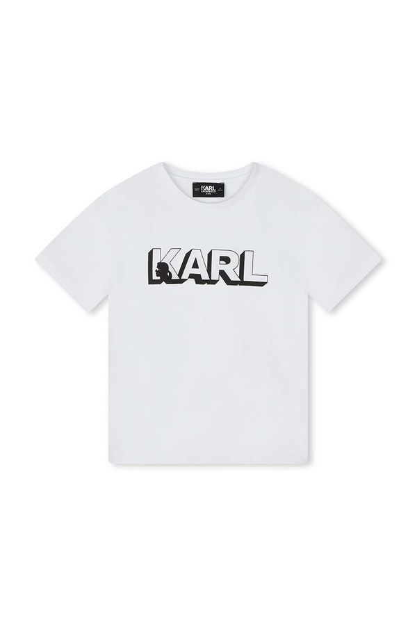 Karl Lagerfeld Dječja pamučna majica kratkih rukava Karl Lagerfeld boja: bijela, s tiskom, Z30254