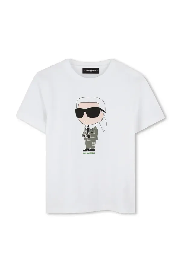 Karl Lagerfeld Dječja pamučna majica kratkih rukava Karl Lagerfeld boja: bijela, s tiskom, Z30437