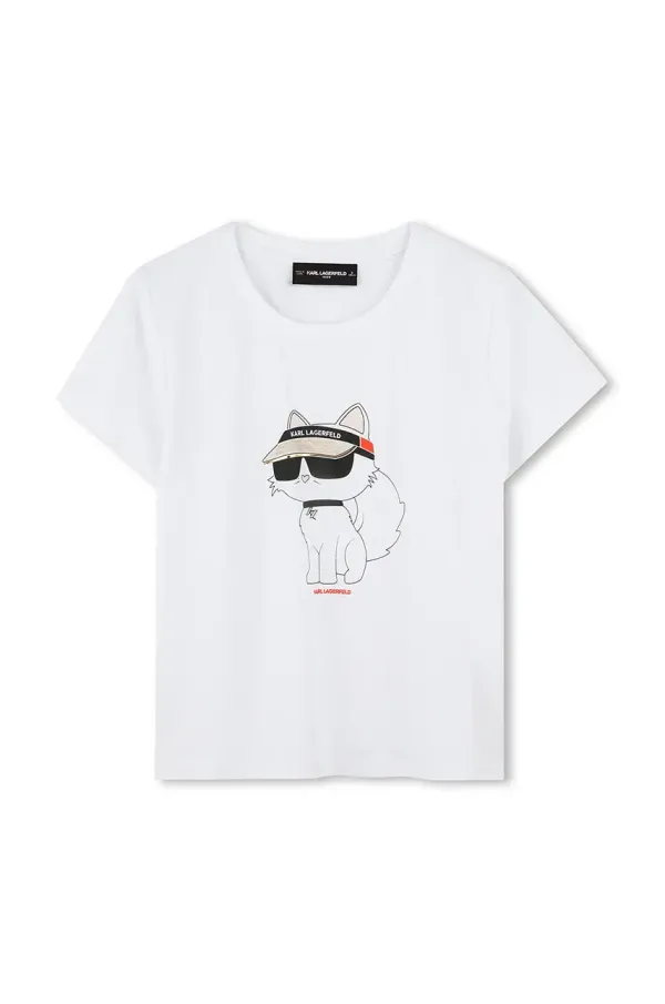 Karl Lagerfeld Dječja pamučna majica kratkih rukava Karl Lagerfeld boja: bijela, Z30492