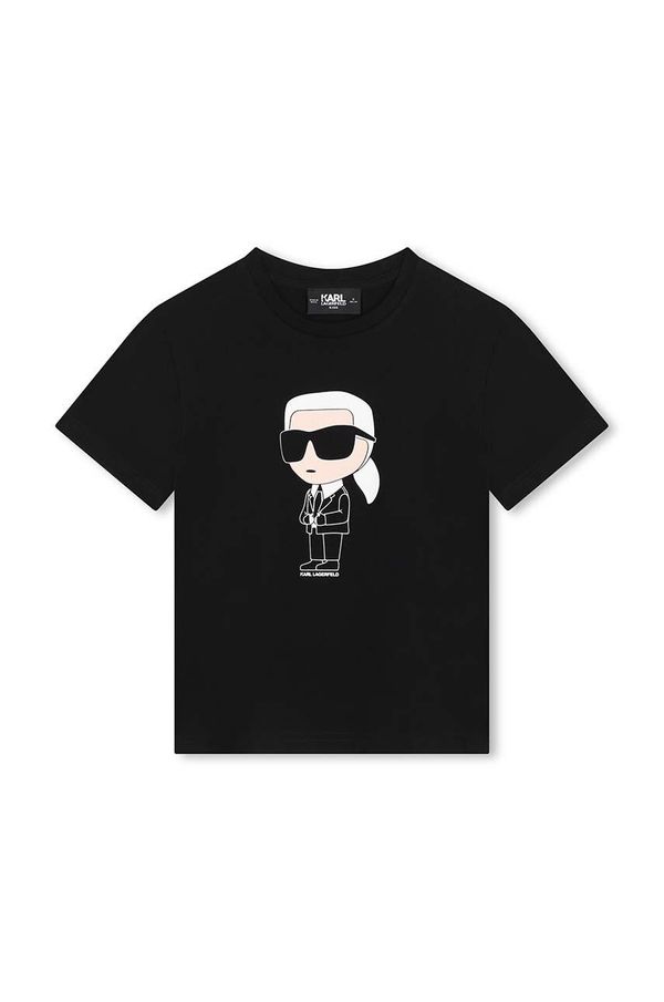 Karl Lagerfeld Dječja pamučna majica kratkih rukava Karl Lagerfeld boja: crna, s tiskom, Z30240