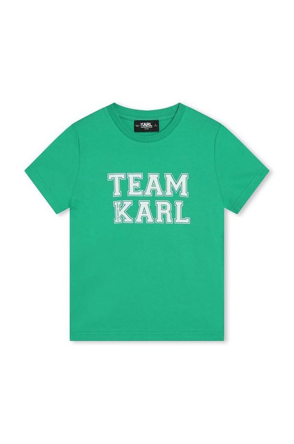Karl Lagerfeld Dječja pamučna majica kratkih rukava Karl Lagerfeld boja: tirkizna, s tiskom