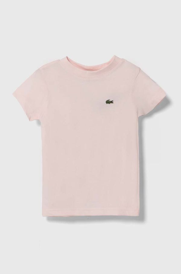 Lacoste Dječja pamučna majica kratkih rukava Lacoste boja: ružičasta