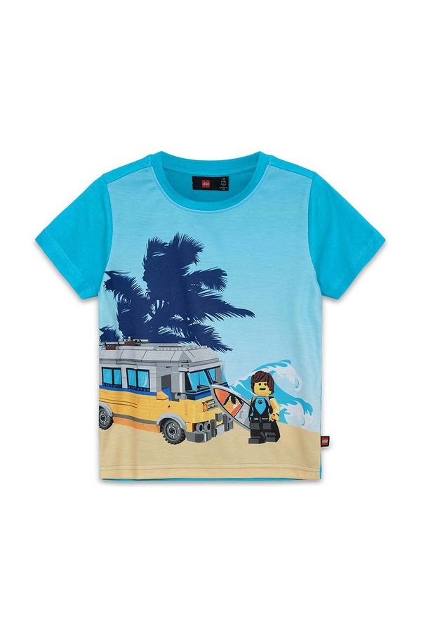 Lego Dječja pamučna majica kratkih rukava Lego boja: tirkizna, s tiskom