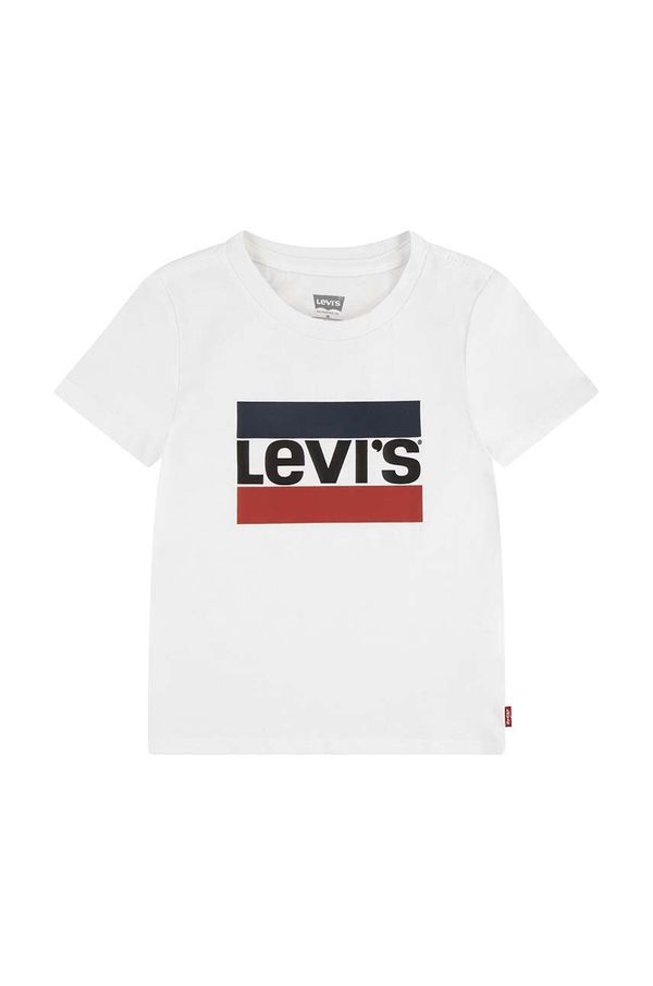 Levi's Dječja pamučna majica kratkih rukava Levi's boja: bijela