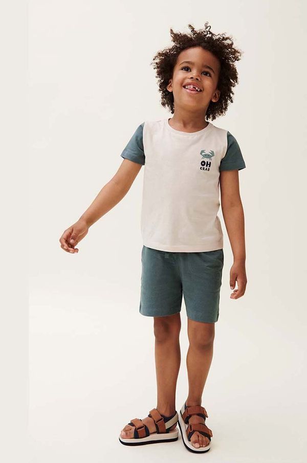 Liewood Dječja pamučna majica kratkih rukava Liewood Apia Placement Shortsleeve T-shirt boja: tirkizna, s tiskom
