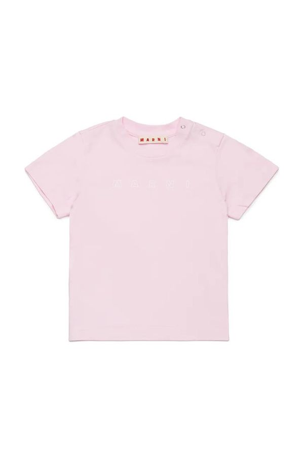 Marni Dječja pamučna majica kratkih rukava Marni MT276B T-SHIRT boja: ružičasta, s tiskom, M01438
