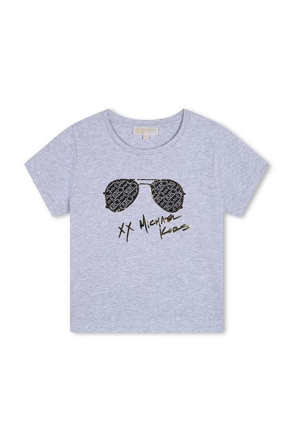 Michael Kors Dječja pamučna majica kratkih rukava Michael Kors boja: siva, R30141