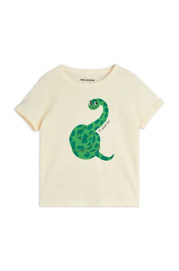 Mini Rodini Dječja pamučna majica kratkih rukava Mini Rodini Snake boja: bež, s tiskom, 2512013811