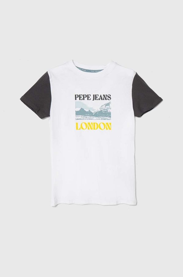 Pepe Jeans Dječja pamučna majica kratkih rukava Pepe Jeans RICK boja: bijela, s tiskom