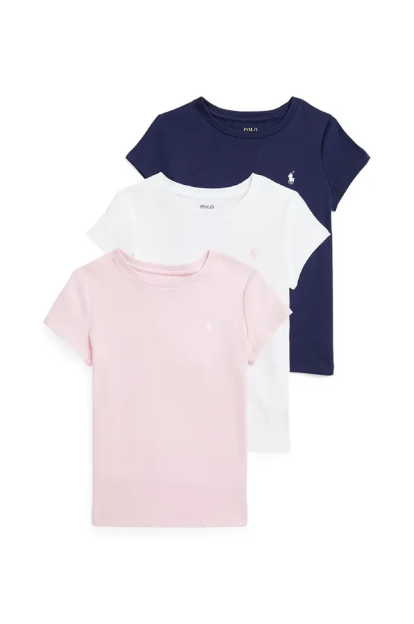 Polo Ralph Lauren Dječja pamučna majica kratkih rukava Polo Ralph Lauren 3-pack boja: ružičasta, 312902553004