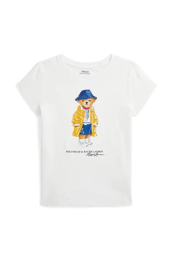 Polo Ralph Lauren Dječja pamučna majica kratkih rukava Polo Ralph Lauren boja: bijela, 312957377001
