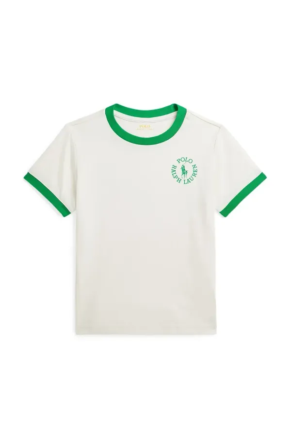 Polo Ralph Lauren Dječja pamučna majica kratkih rukava Polo Ralph Lauren boja: bijela, bez uzorka, 322964454001