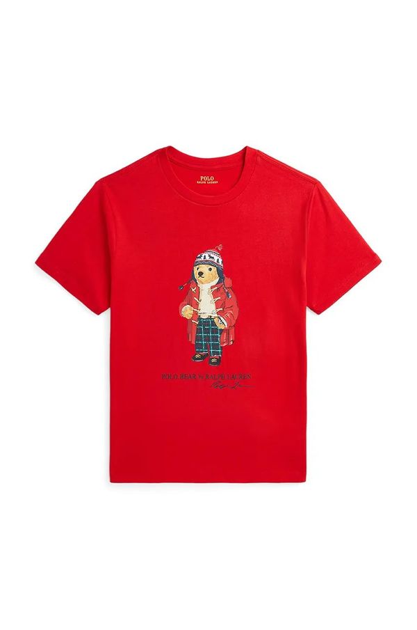 Polo Ralph Lauren Dječja pamučna majica kratkih rukava Polo Ralph Lauren boja: crvena, s tiskom, 323853828037
