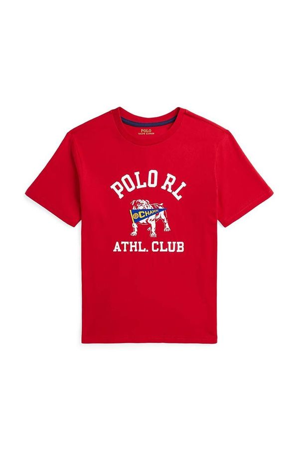 Polo Ralph Lauren Dječja pamučna majica kratkih rukava Polo Ralph Lauren boja: crvena, s tiskom, 323952454002