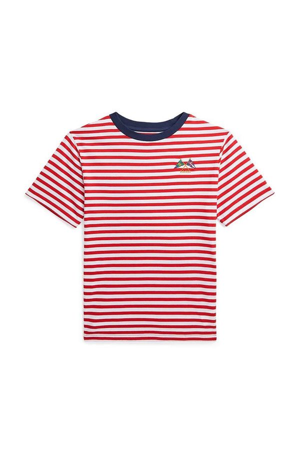 Polo Ralph Lauren Dječja pamučna majica kratkih rukava Polo Ralph Lauren boja: crvena, s uzorkom, 323942204001