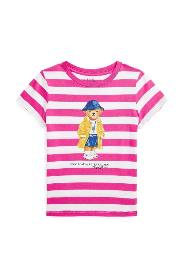 Polo Ralph Lauren Dječja pamučna majica kratkih rukava Polo Ralph Lauren boja: ružičasta, 312957378001