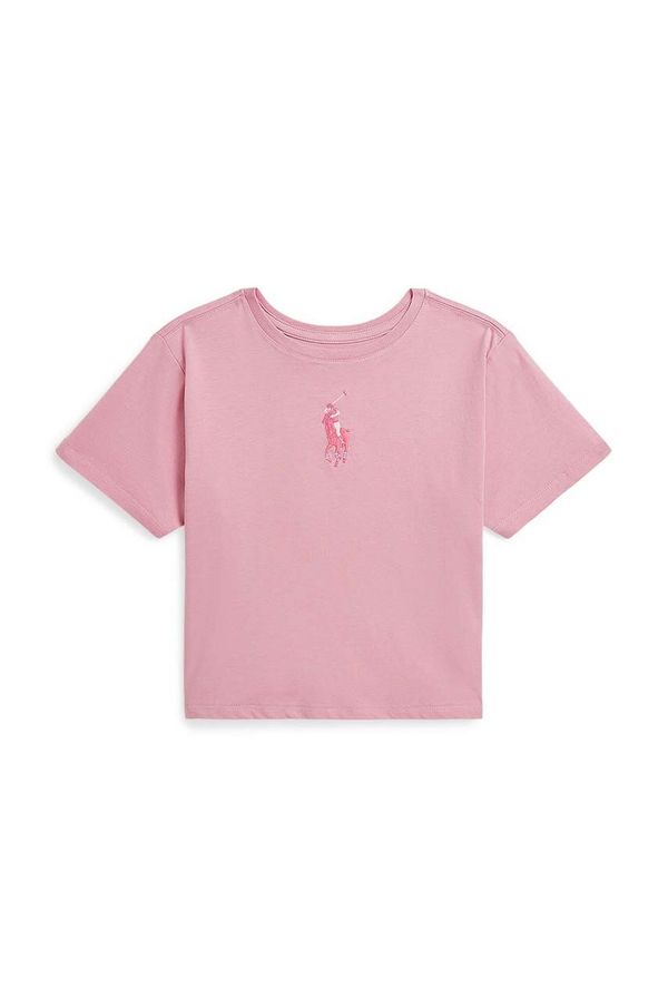 Polo Ralph Lauren Dječja pamučna majica kratkih rukava Polo Ralph Lauren boja: ružičasta, 313941123002