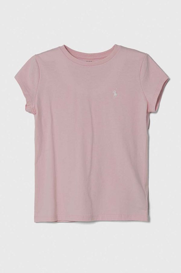 Polo Ralph Lauren Dječja pamučna majica kratkih rukava Polo Ralph Lauren boja: ružičasta