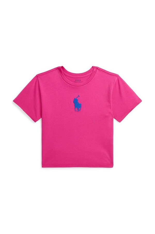 Polo Ralph Lauren Dječja pamučna majica kratkih rukava Polo Ralph Lauren boja: ružičasta